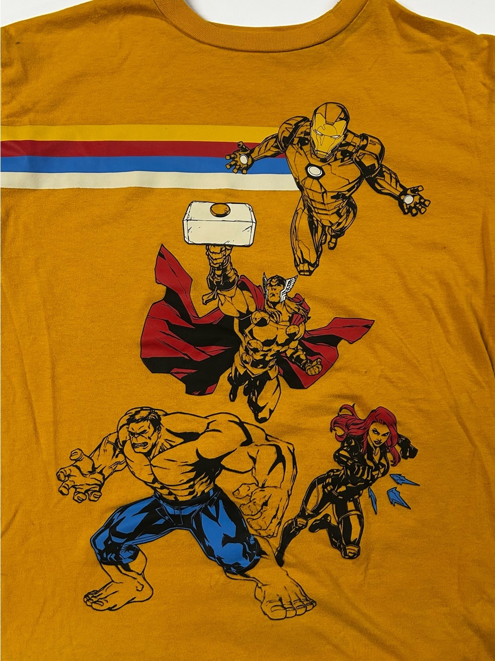Long Sleeve Marvel Avengers Graphic Tee - Mustard Yellow - Size XL (14)